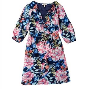 Monteau Girls’ Navy & Floral Dress
